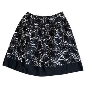 Peck & Peck Women's Floral Pleated Black & White Mini Skirt - Size 6P
